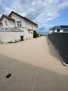 Large resin driveway front garden